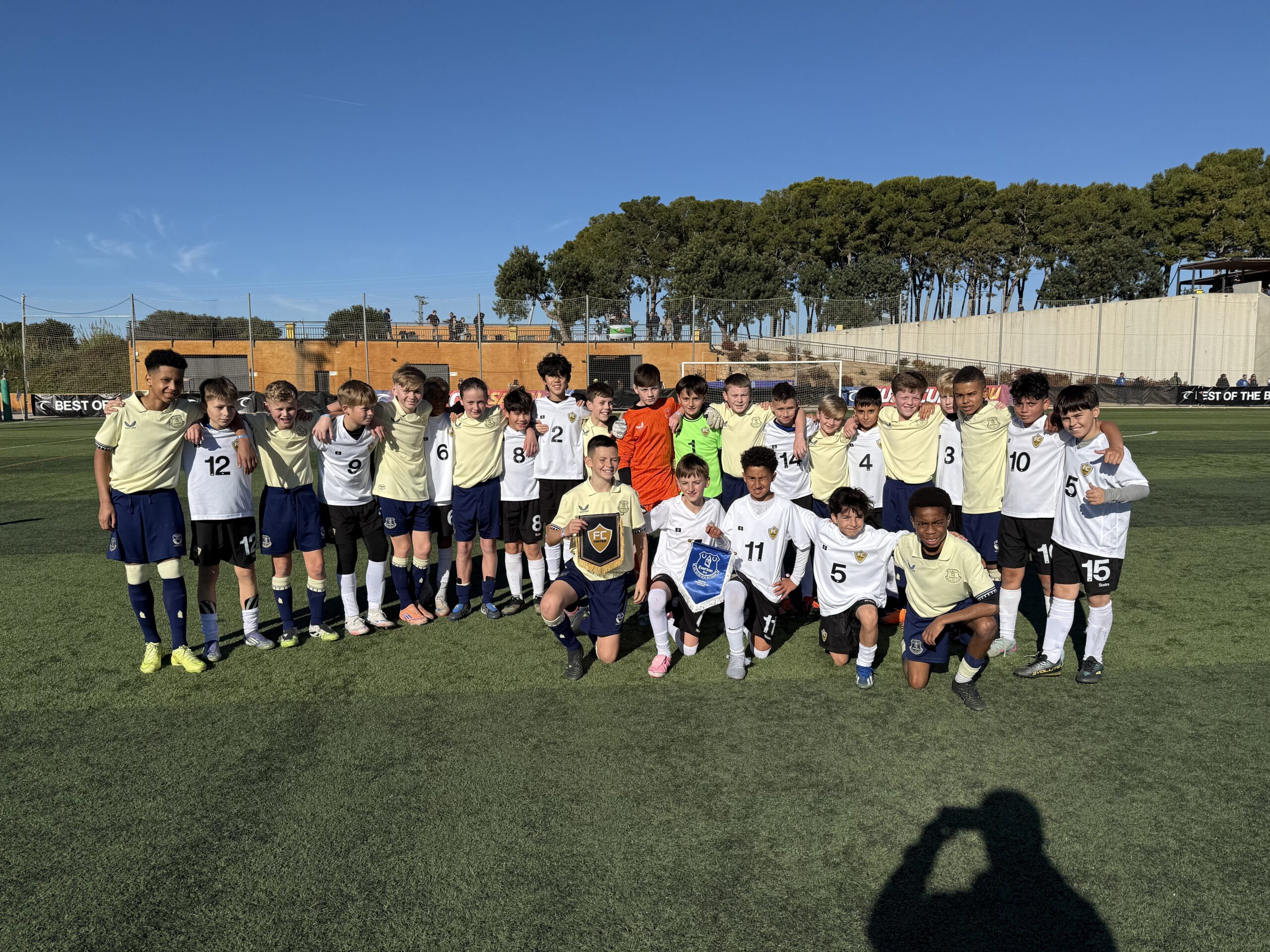 FC United taking on Everton FC Academy — a moment of global competition and growth at Surf Cup International Salou 2025.